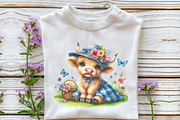 Watercolor Cute Highland Cow Clipar, a Seasonal Illustration by Rose Art (Thumbnail 4 of 7)