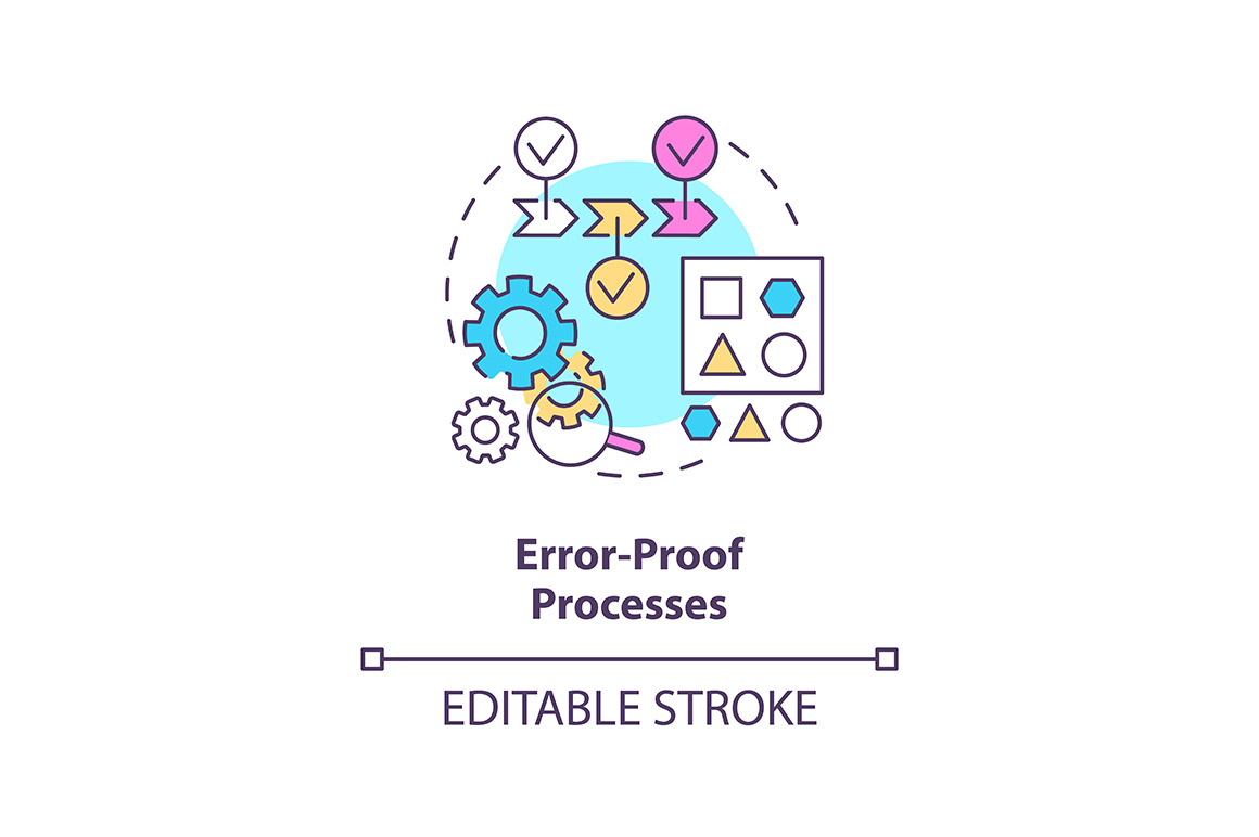 Error proof processes concept icon, an Outline Icon by bsd studio ...