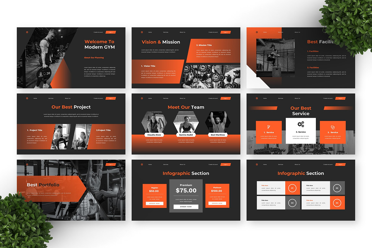 Modern GYM - Fitness Keynote preview 3
