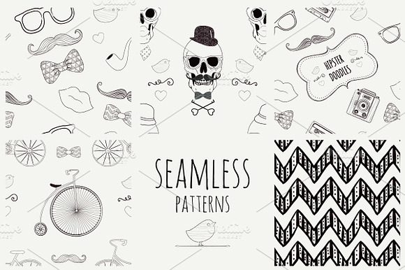 Eight Seamless Hipster Patterns preview 6