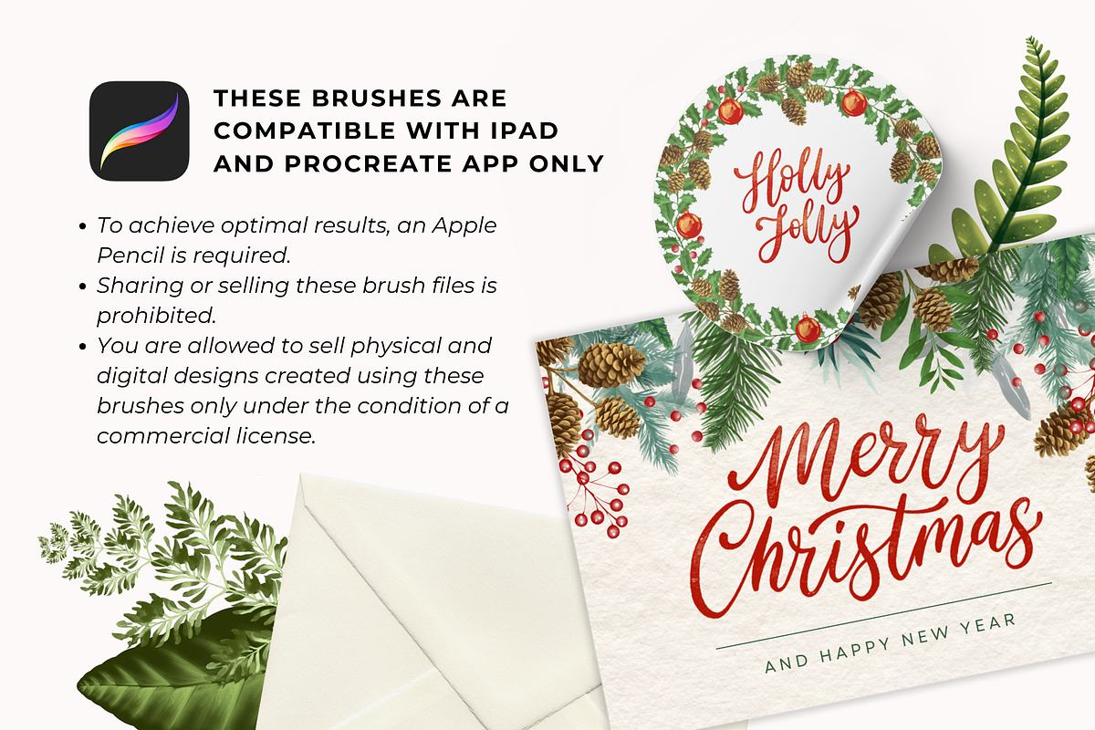 Christmas Procreate Brushes Bundle, a Brush Add-On by Red Ink (Photo 10 of 10)