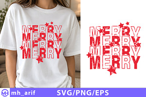 Christmas Quote Merry SVG PNG, a Seasonal Illustration by mh_arif