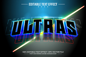 Ultras 3D editable text effect