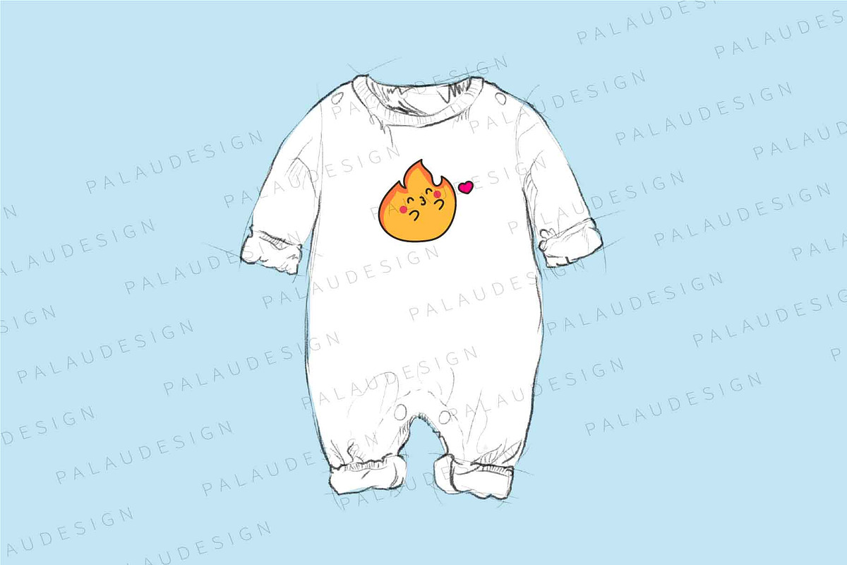 Cute kawaii fire, an Object Illustration by Palau (Photo 8 of 12)