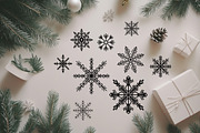 50 Snowflakes SVG Line Art, an Object Graphic by Dervik Art Store (Thumbnail 4 of 7)