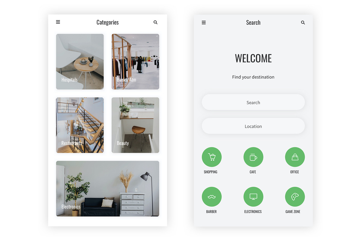Finder - Place Finder Mobile App, an UI Kit Template by themelove (Photo 3 of 9)