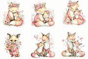 Whimsical Mother's Day fox Clipart, an Illustration by Designworld (Thumbnail 4 of 8)