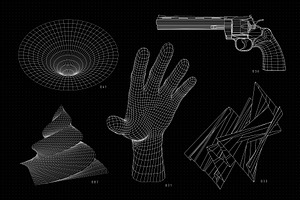 200 Vector Wireframe Shapes