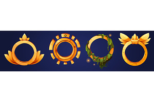 Golden ring frames set isolated on, an Object Illustration by art PVP - market