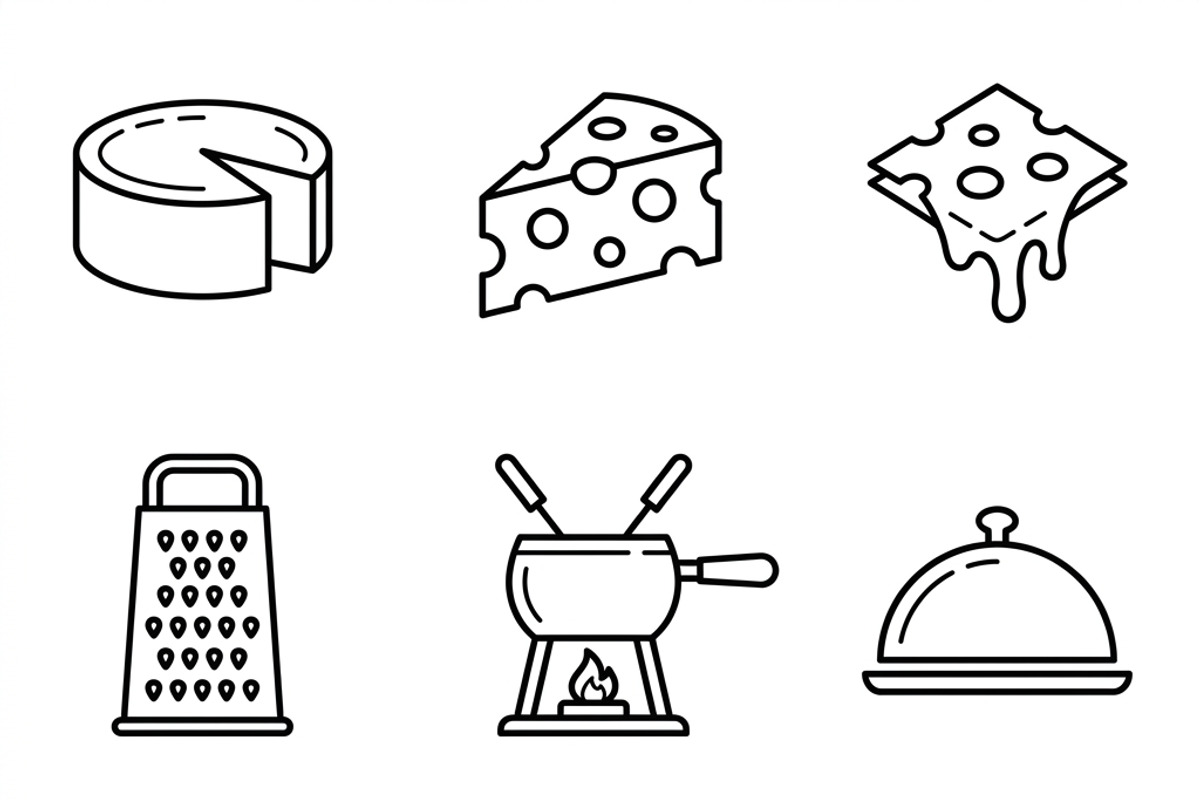 Bundles Set Cheese Brand Icons, an Outline Icon by adenpinkstore (Photo 3 of 13)