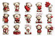 Valentines Teddy Bear Clipart, an Illustration by Libby Wishes (Thumbnail 5 of 7)