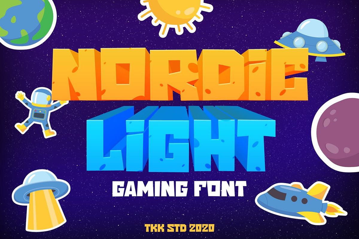 Nordic Light - Gaming Font, a Sans Serif Font by tokokoo (Photo 4 of 13)