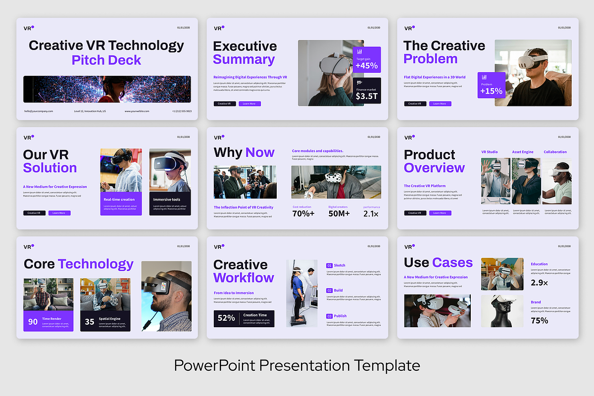 Creative VR Technology Pitch Deck, a Presentation Template by Sixtemp (Photo 2 of 3)
