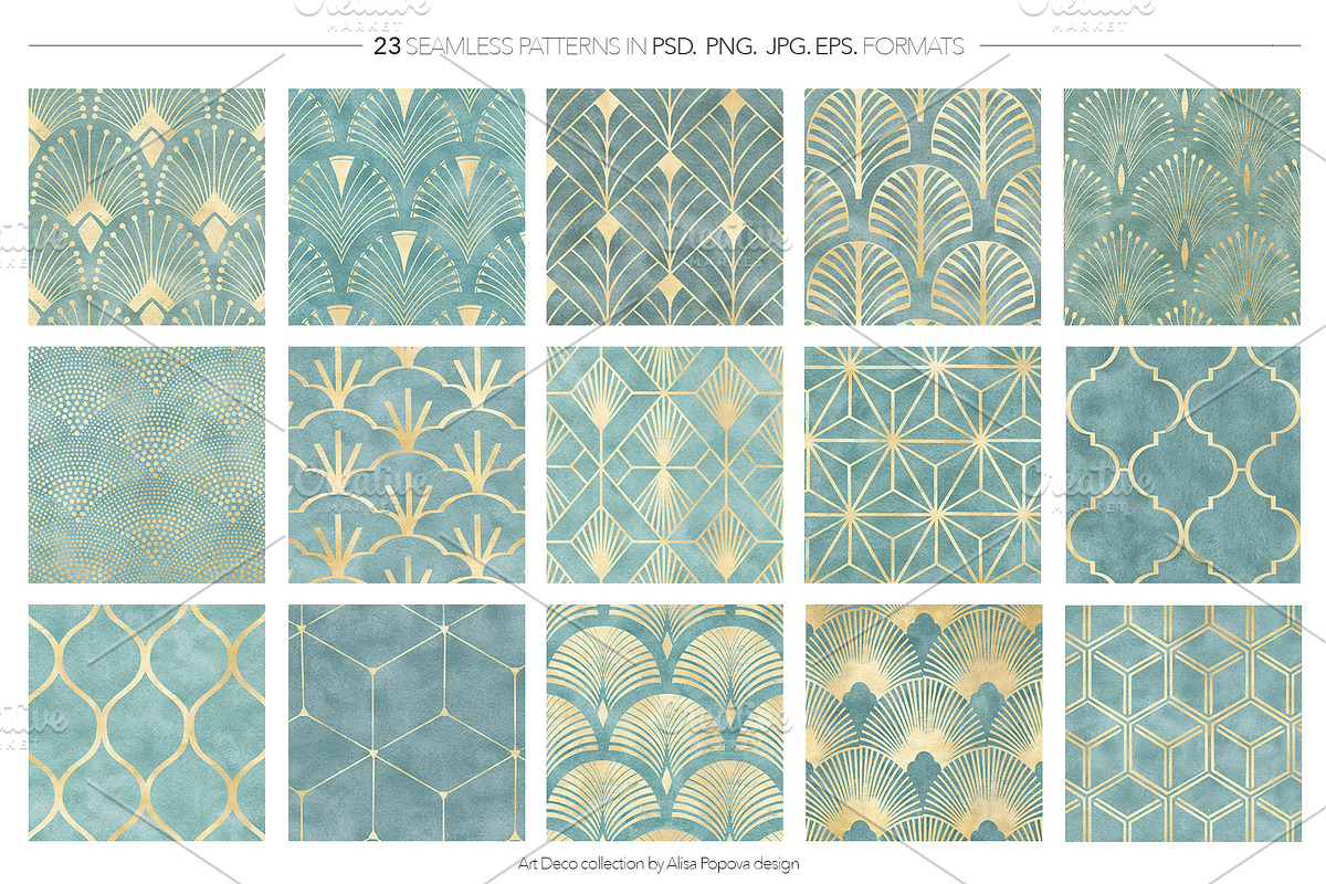 ART DECO Geometry Patterns, a Pattern Graphic by Alisa Fimen Design (Photo 11 of 12)