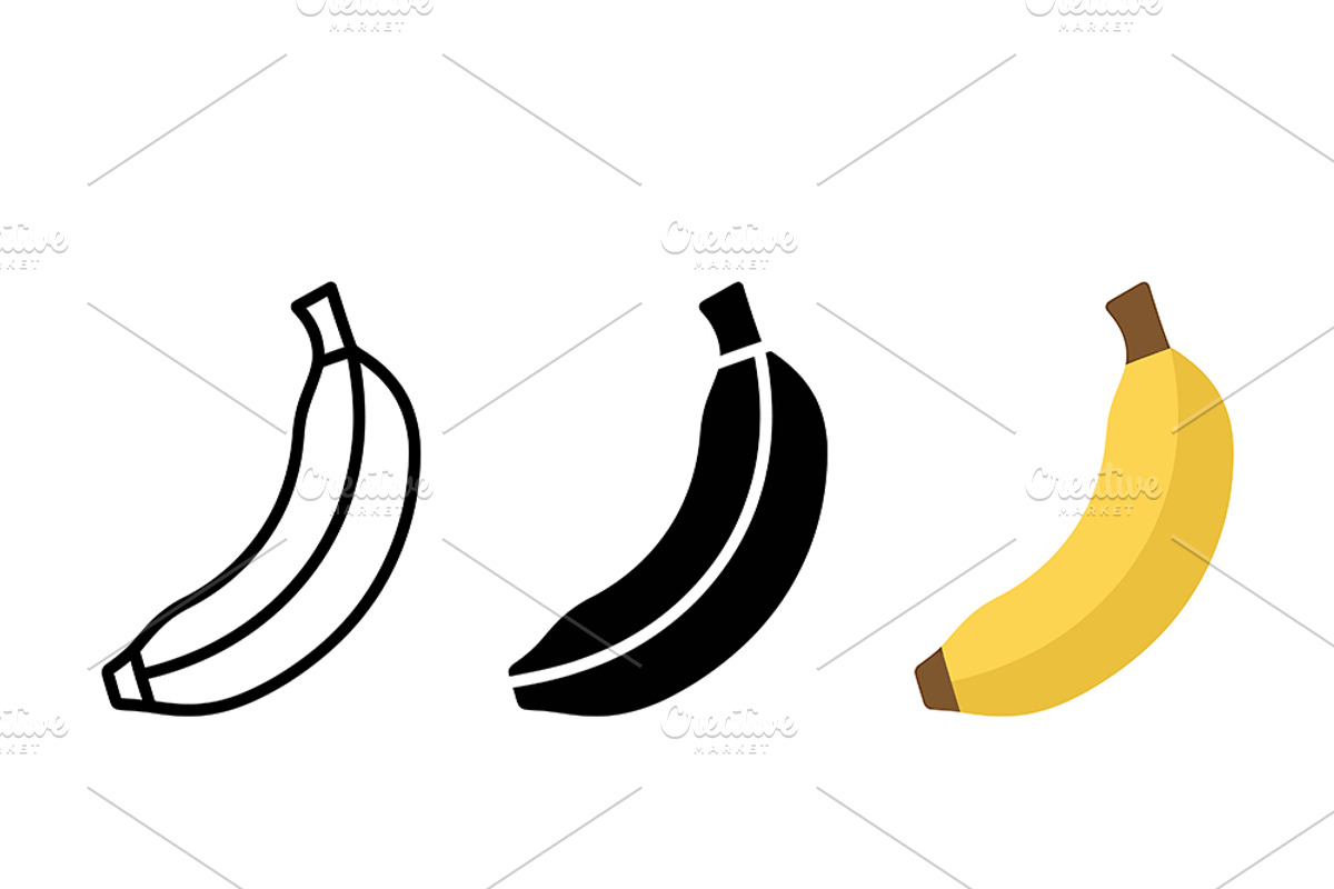 Stylized Banana Vector Graphic, a Solid Icon by Artonix (Photo 2 of 2)