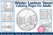 Frosted Window City View Coloring, an Animal Illustration by maggiesar (Thumbnail 1 of 4)