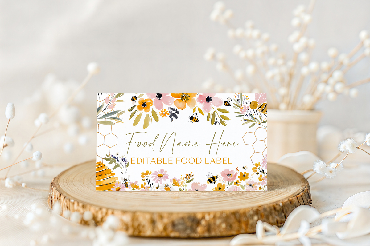 Sweet to Bee One Food Tent Cards, an Invitation Template by Digital_Mind (Photo 3 of 3)