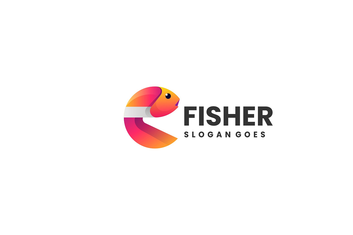 Logo Fisher Gradient Colorful Style, a Branding & Logo Template by ARIF22GANTENG