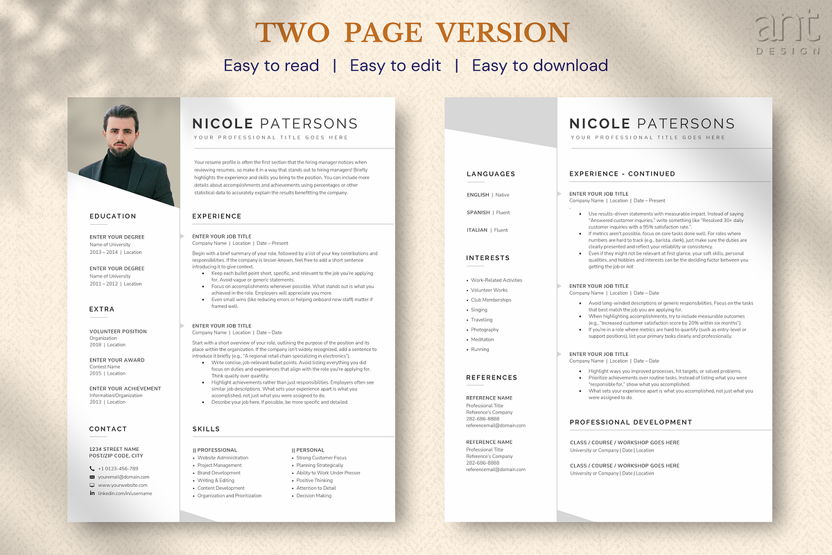 Professional Resume Template preview 3