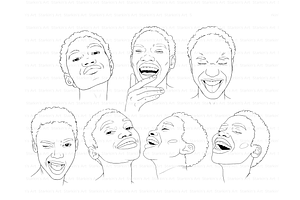 Black Girl Face Emotions Procreate