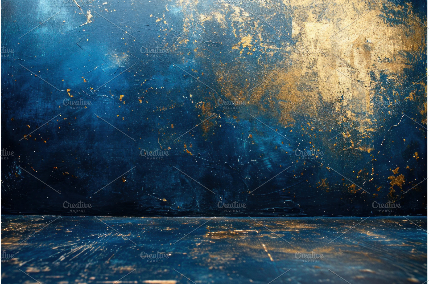 Shimmering Blue gold background, an Abstract Photo by Ylivdesign