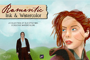 Romantic Ink & Watercolor, a Brush Add-On by Sofydoll Designs (Thumbnail 1 of 8)