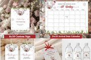 Christmas Theme Baby Shower Bundle, an Invitation Template by Stellalunarts (Thumbnail 6 of 9)