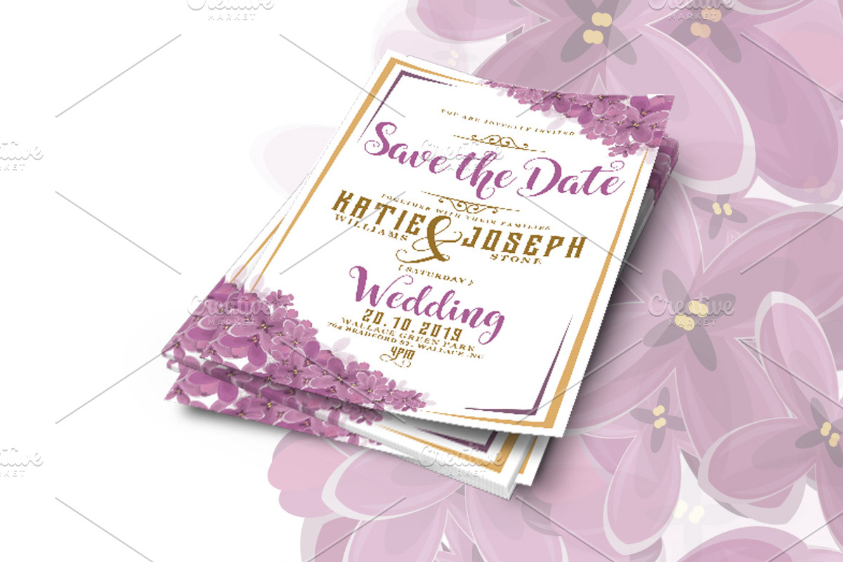 Flower Wedding Invitation, an Invitation Template by Tiaga (Photo 3 of 4)