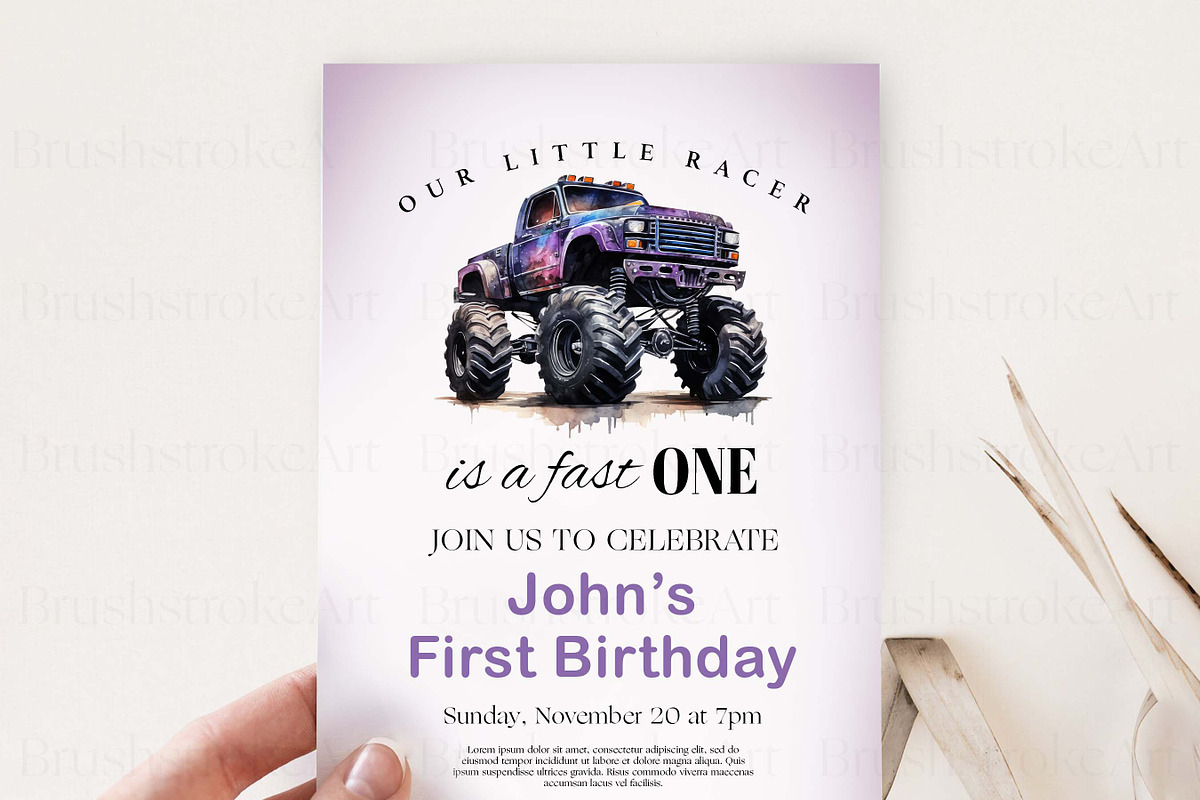 Watercolor Monster Truck Clipart PNG, a Transportation Illustration by BrushstrokeArtGB (Photo 9 of 9)