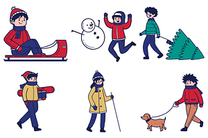 Winter Activity Illustration