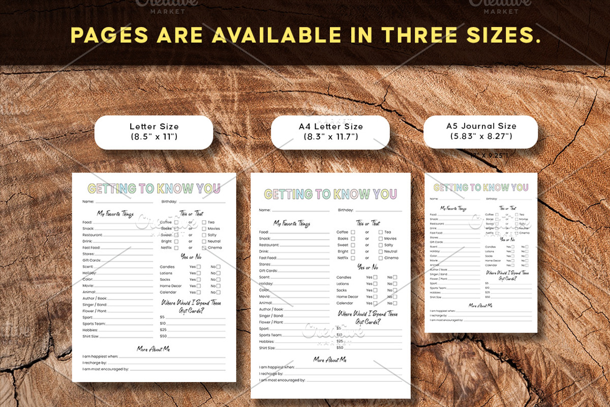 Editable Getting To Know You, a Stationery Template by Graphicsnext (Photo 5 of 7)