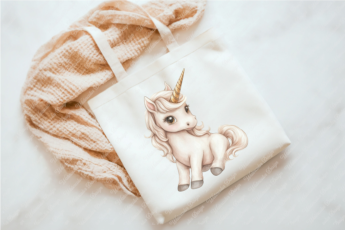 Neutral Unicorn Clipart, an Illustration by Watercolor design (Photo 7 of 12)