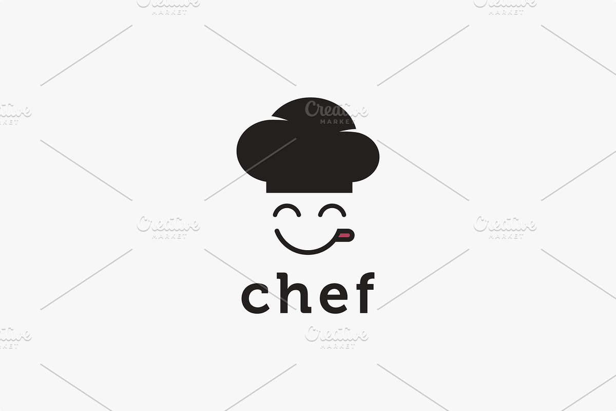 Abstract simple happy chef logo, a Branding & Logo Template by DOMHOUZE