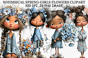 Whimsical Spring Girls Flowers PNG, an Illustration by Canvas Craft (Thumbnail 1 of 7)