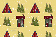 Hand drawn Christmas Houses Patterns, a Decorative Illustration by Oleksandra Illustrates (Thumbnail 6 of 9)
