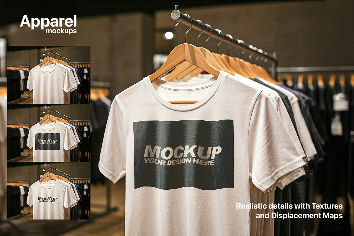 T-Shirt & Tote Bag Mockups, an Apparel Mockup by BMACHINA Labs. (Photo 3 of 6)
