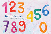 Watercolour Set Numbers 0 - 9, an Illustration by paperlions (Thumbnail 1 of 3)