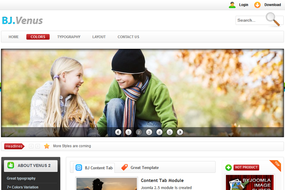 B Venus 2 - Light and Bright Joomla, a Websites & App Template by Digipieces (Photo 1 of 5)