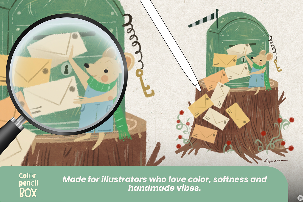 Color Pencil Box – Procreate brushes, a Brush Add-On by Eliza Moreno Illustration (Photo 3 of 4)