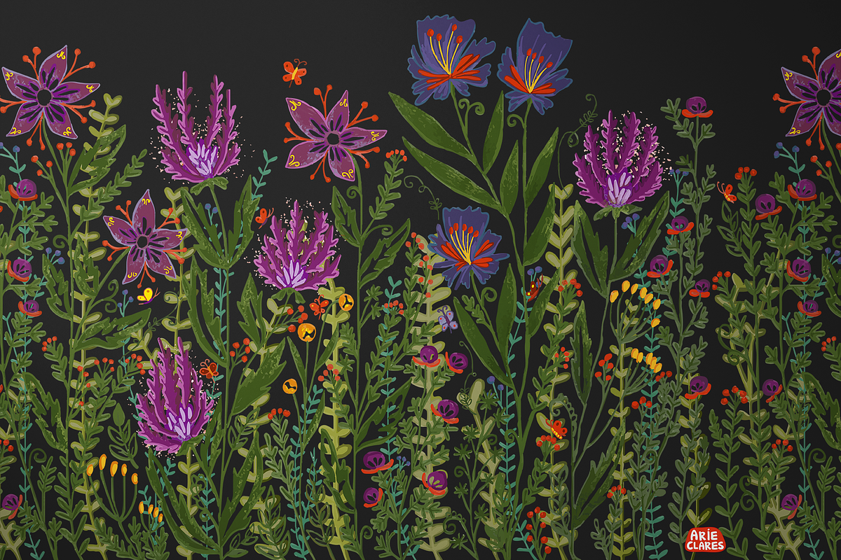 Winter Garden Folk Art, a Pattern Graphic by Arie Clares (Photo 6 of 13)