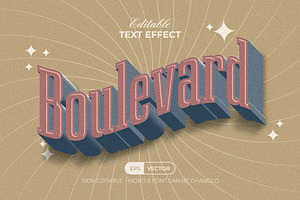 Vintage Text Effect Wave Style