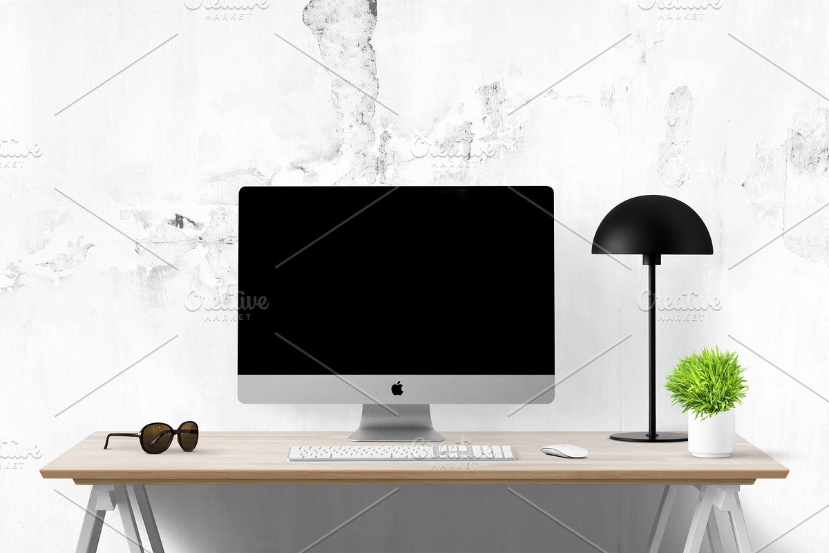 computer mockup | desk mockup bundle, a Mac Mockup by PinkJellyfish (Photo 4 of 8)