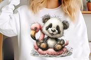 Whimsical summer panda clipart, an Illustration by SinaCreation (Thumbnail 3 of 7)