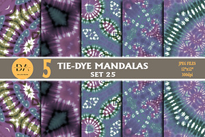 Tie Dye Mandalas Set 25