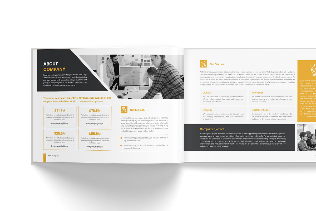 Horizontal Annual Report Brochure, a Brochure Template by TheBrightGrap (Photo 4 of 19)