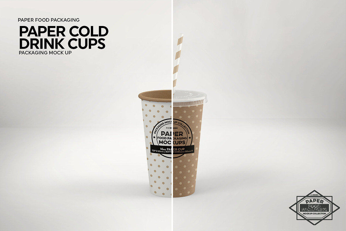 Paper Drink Cups Packaging Mockup, a Cups & Container Mockup by INCDesign (Photo 11 of 17)