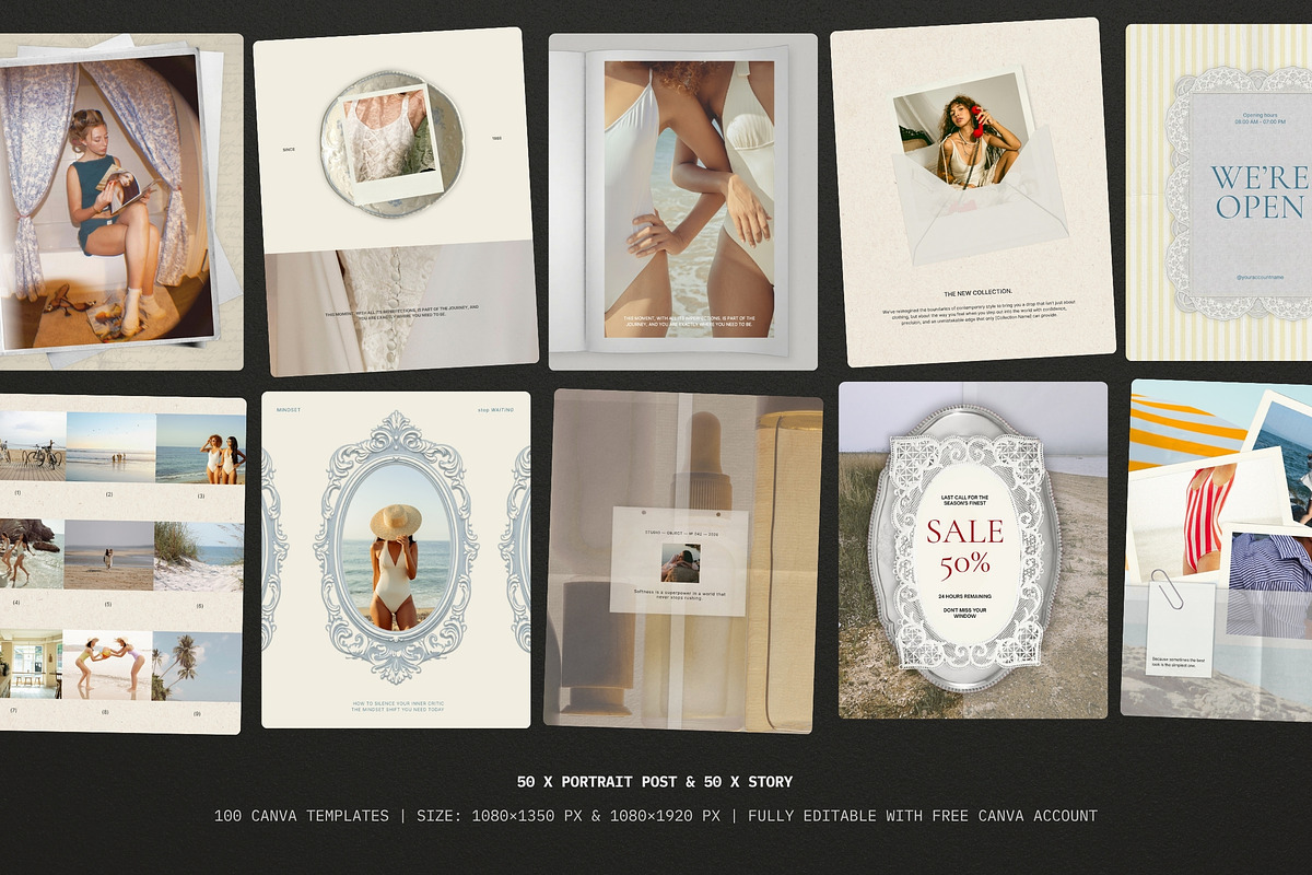 Nostalgic Beach Instagram Templates, a Social Media Template by Pani Temp. (Photo 16 of 16)