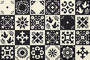 Mexican Talavera Tiles Patterns Set