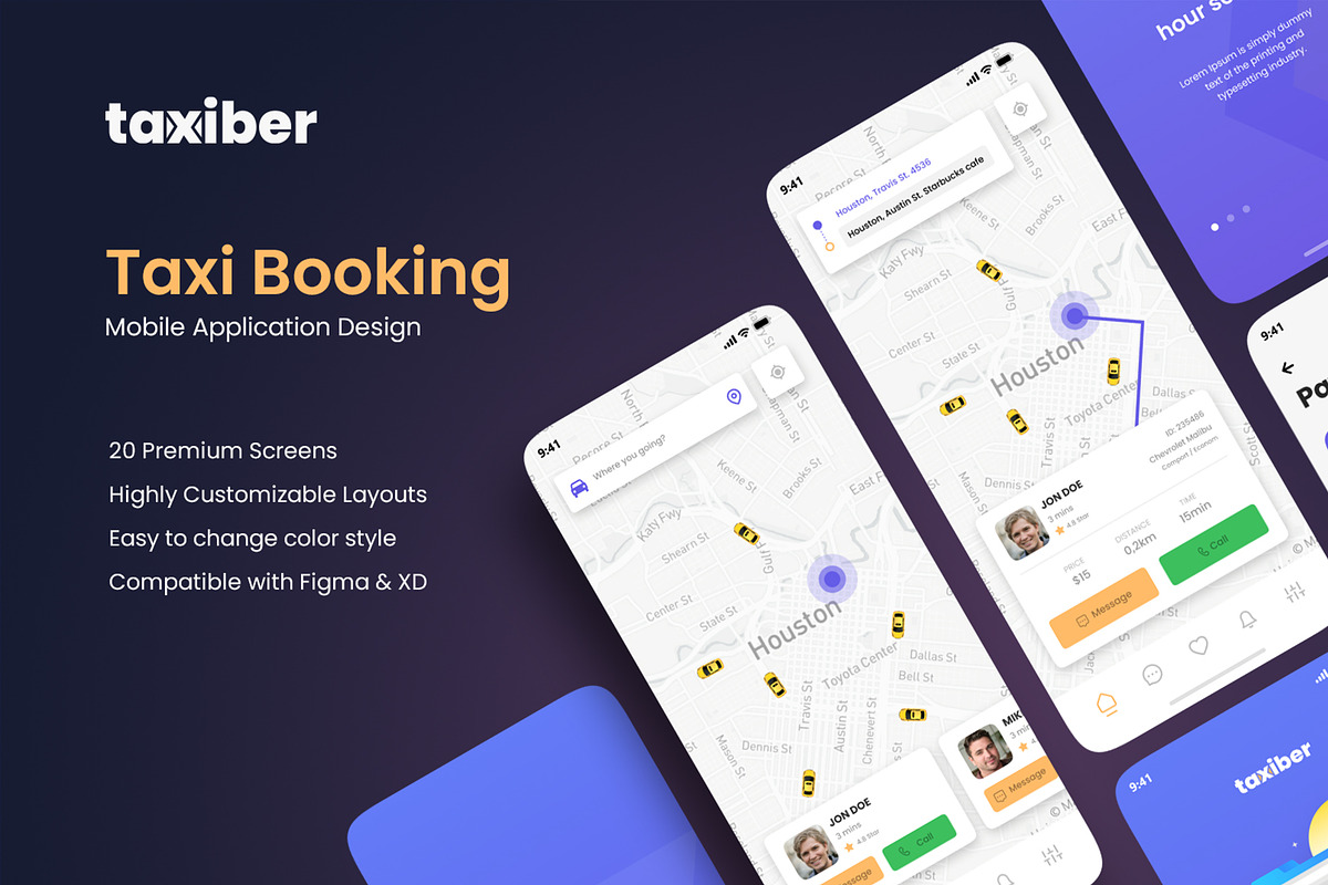Taxi booking app, a Templates & Theme by The G! Design