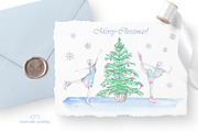 Magic winter watercolor clipart., a Seasonal Illustration by SabinaWatercolorArt (Thumbnail 7 of 7)